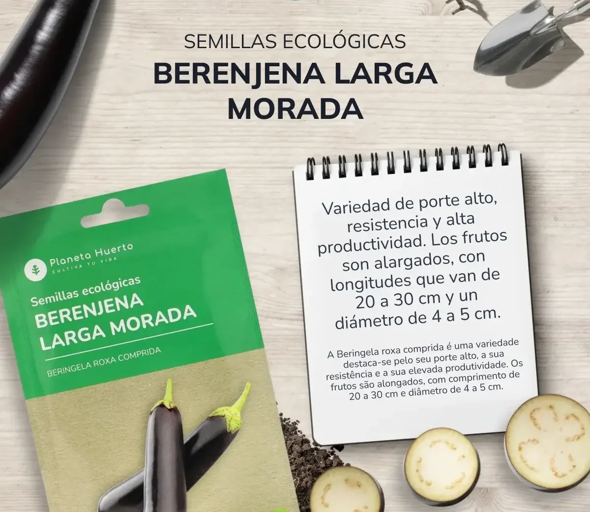 Semillas de Berenjena larga morada ecológicas Planeta Huerto 3 Semillas de Berenjena larga morada ecológicas Planeta Huerto - Imagen 3