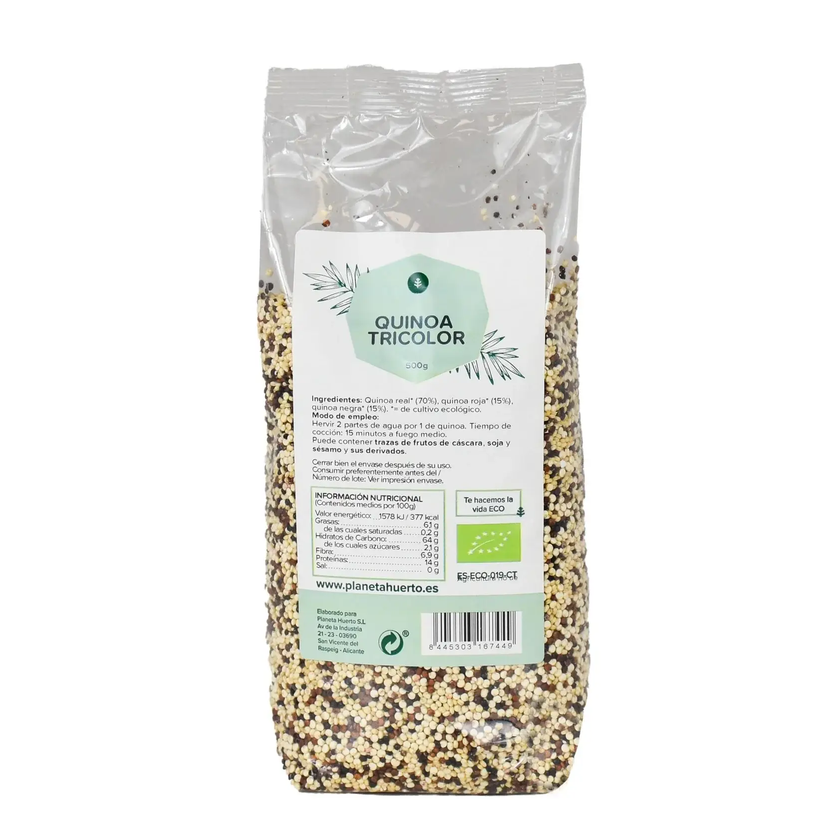 Quinoa tricolor ECO Planeta Huerto 500 g 1 Quinoa tricolor ECO Planeta Huerto 500 g