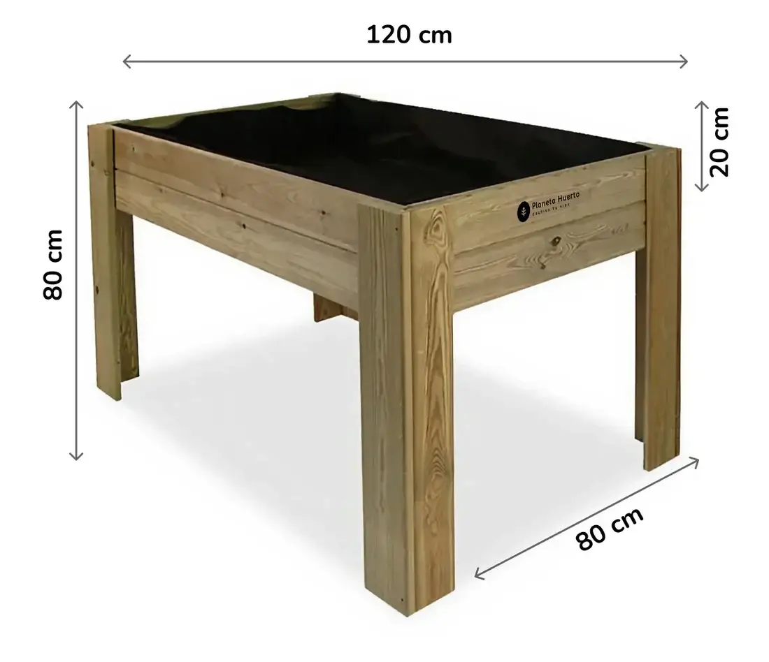 Mesa de Cultivo Huerto (120x80x80cm) L80 Planeta Huerto 160L 3 Mesa de Cultivo Huerto (120x80x80cm) L80 Planeta Huerto 160L - Imagen 3
