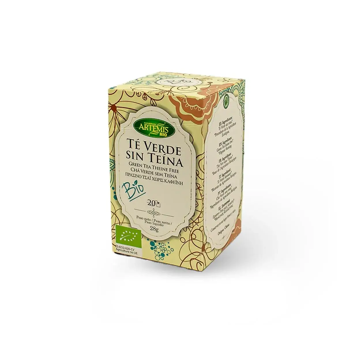 Té Verde sin teina Artemis, 20 bolsitas 2 Té Verde sin teina Artemis, 20 bolsitas - Imagen 2