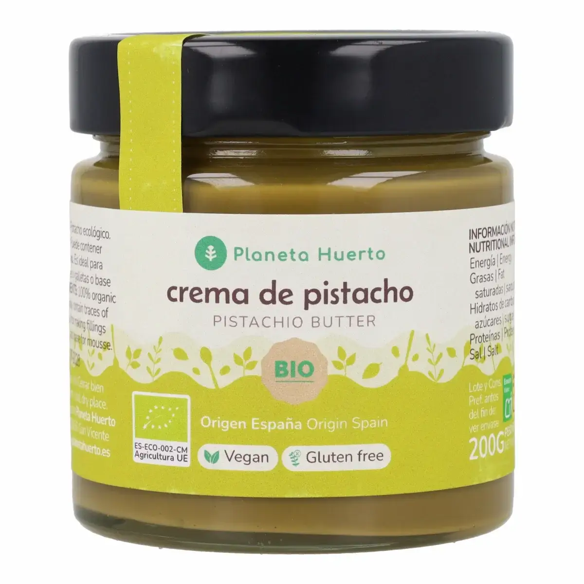 Crema de Pistacho suave 100% ECO Planeta Huerto 200 g 1 Crema de Pistacho suave 100% ECO Planeta Huerto 200 g