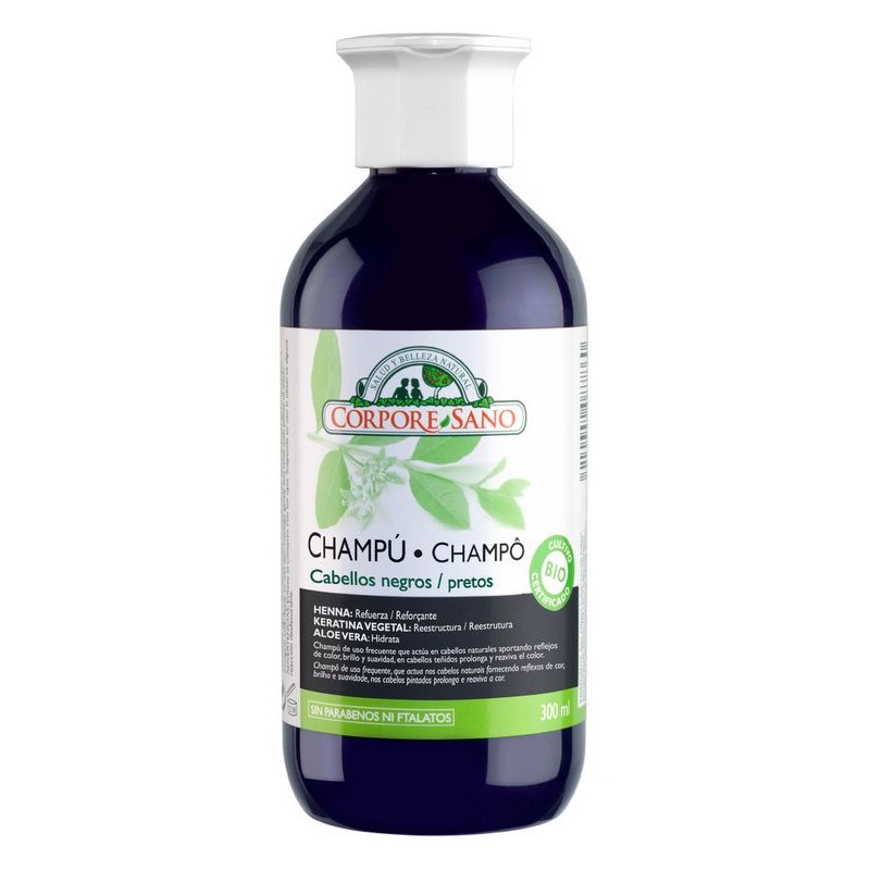 Champú Cabellos Negros Henna Palo Campeche Corpore Sano 300 ml 1 Champú Cabellos Negros Henna Palo Campeche Corpore Sano 300 ml