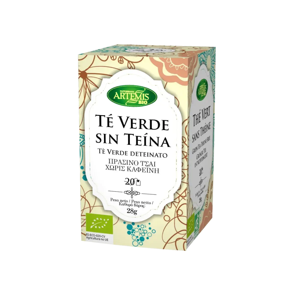 Té Verde sin teina Artemis, 20 bolsitas 1 Té Verde sin teina Artemis, 20 bolsitas